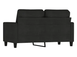 Sofá de 2 plazas de tela negro 120 cm