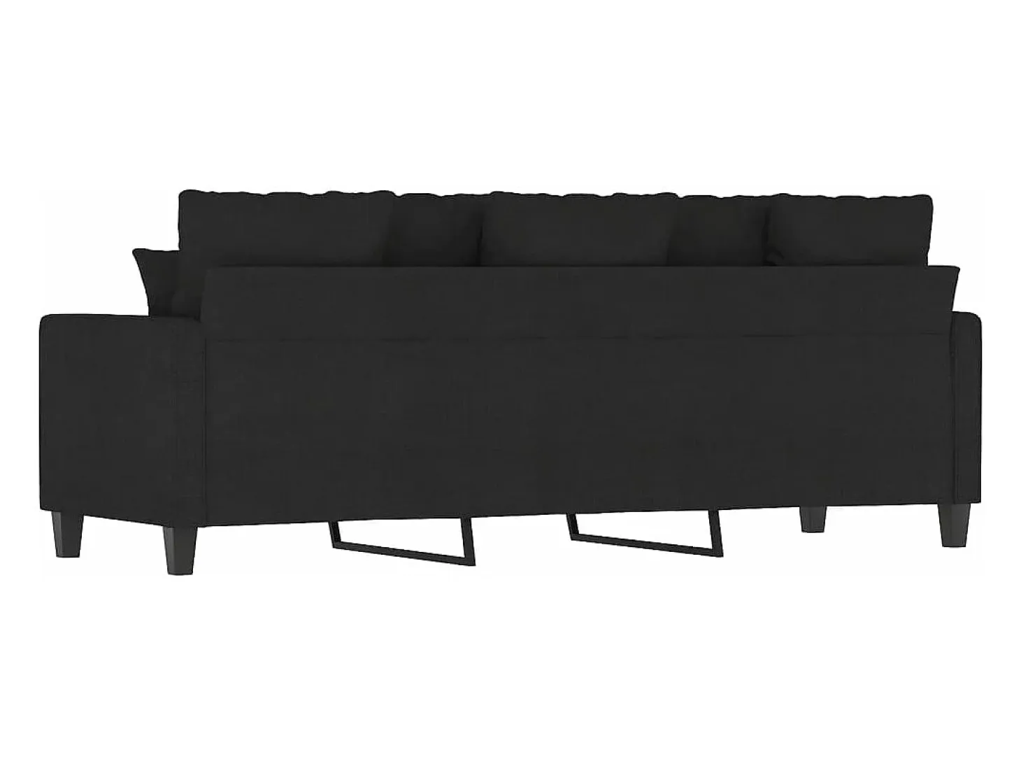 Sofá de 3 plazas de tela negro 180 cm