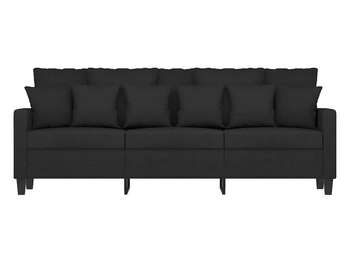 Sofá de 3 plazas de tela negro 180 cm