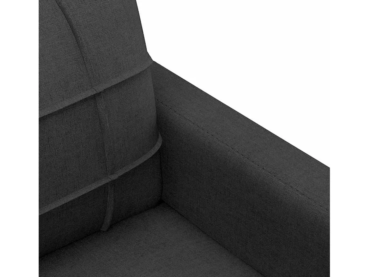 Sofá de 3 plazas de tela negro 180 cm