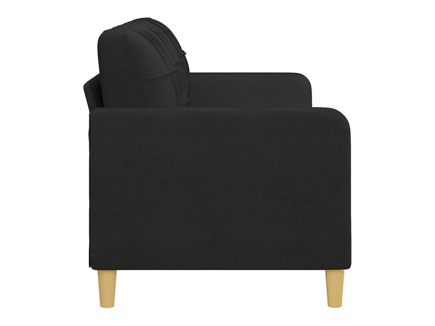 Sofá de 3 plazas de tela negro 180 cm