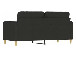 Sofá de 2 plazas de tela negro 140 cm PWFG22588
