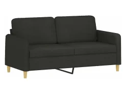 Sofá de 2 plazas de tela negro 140 cm PWFG22588