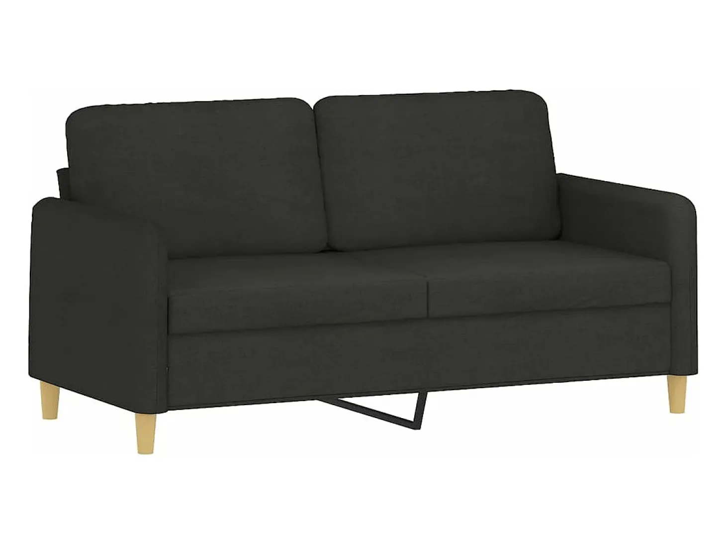Sofá de 2 plazas de tela negro 140 cm PWFG22588