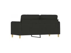 Sofá de 2 plazas de tela negro 140 cm PWFG22588