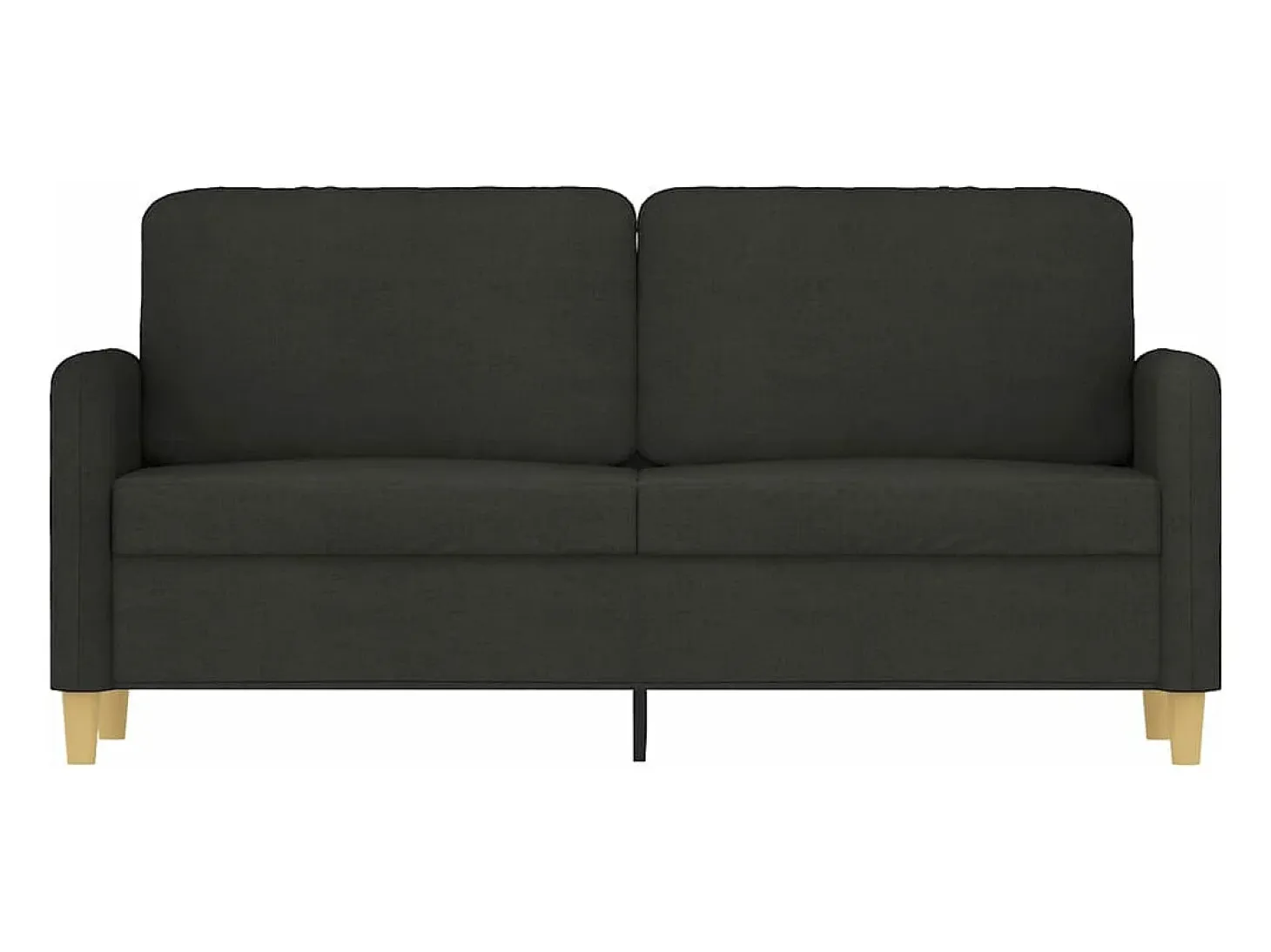 Sofá de 2 plazas de tela negro 140 cm PWFG22588