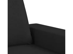 Sofá de 3 plazas de tela negro 180 cm