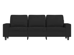 Sofá de 3 plazas de tela negro 180 cm