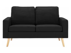 Sofá de 2 plazas de tela negro PWFG57198