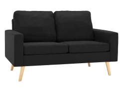 Sofá de 2 plazas de tela negro PWFG57198