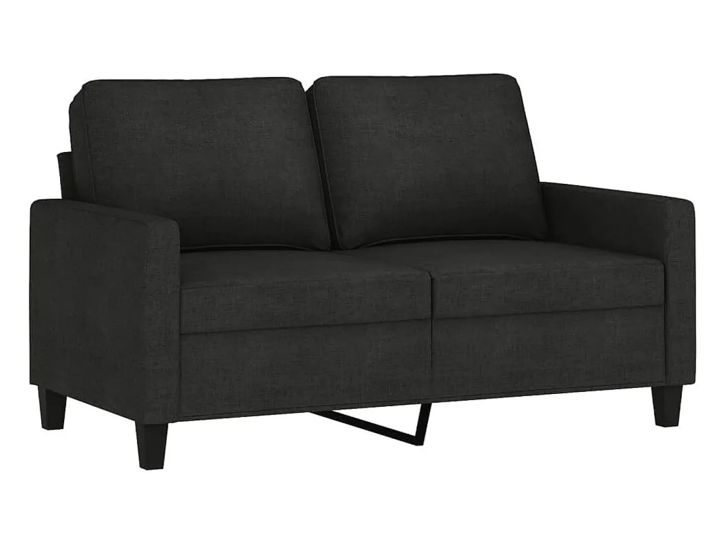 Sofá de 2 plazas de tela negro 120 cm PWFG46412