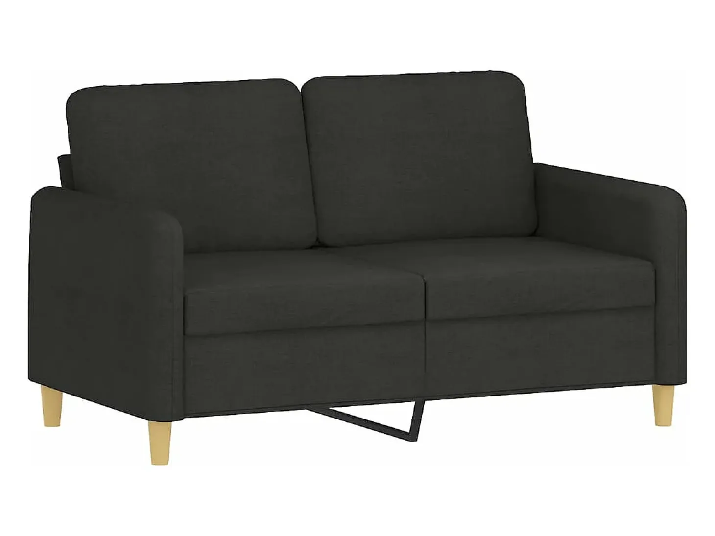 Sofá de 2 plazas de tela negro 120 cm