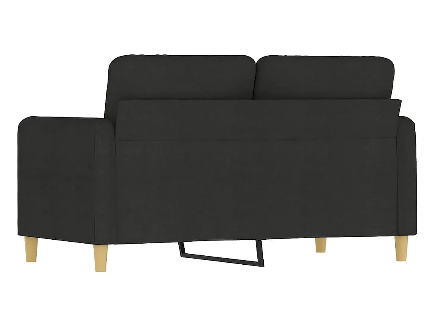 Sofá de 2 plazas de tela negro 120 cm