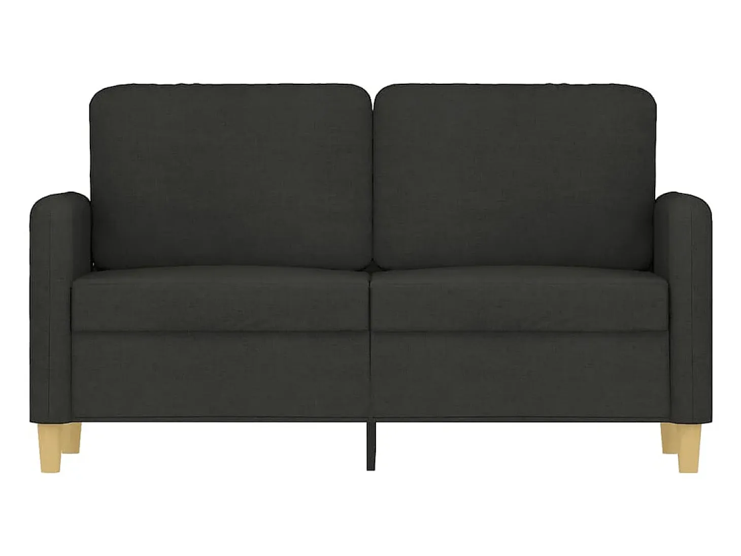 Sofá de 2 plazas de tela negro 120 cm