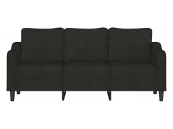Sofá de 3 plazas de tela negro 180 cm