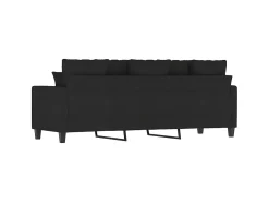 Sofá de 3 plazas de tela negro 180 cm PWFG56117