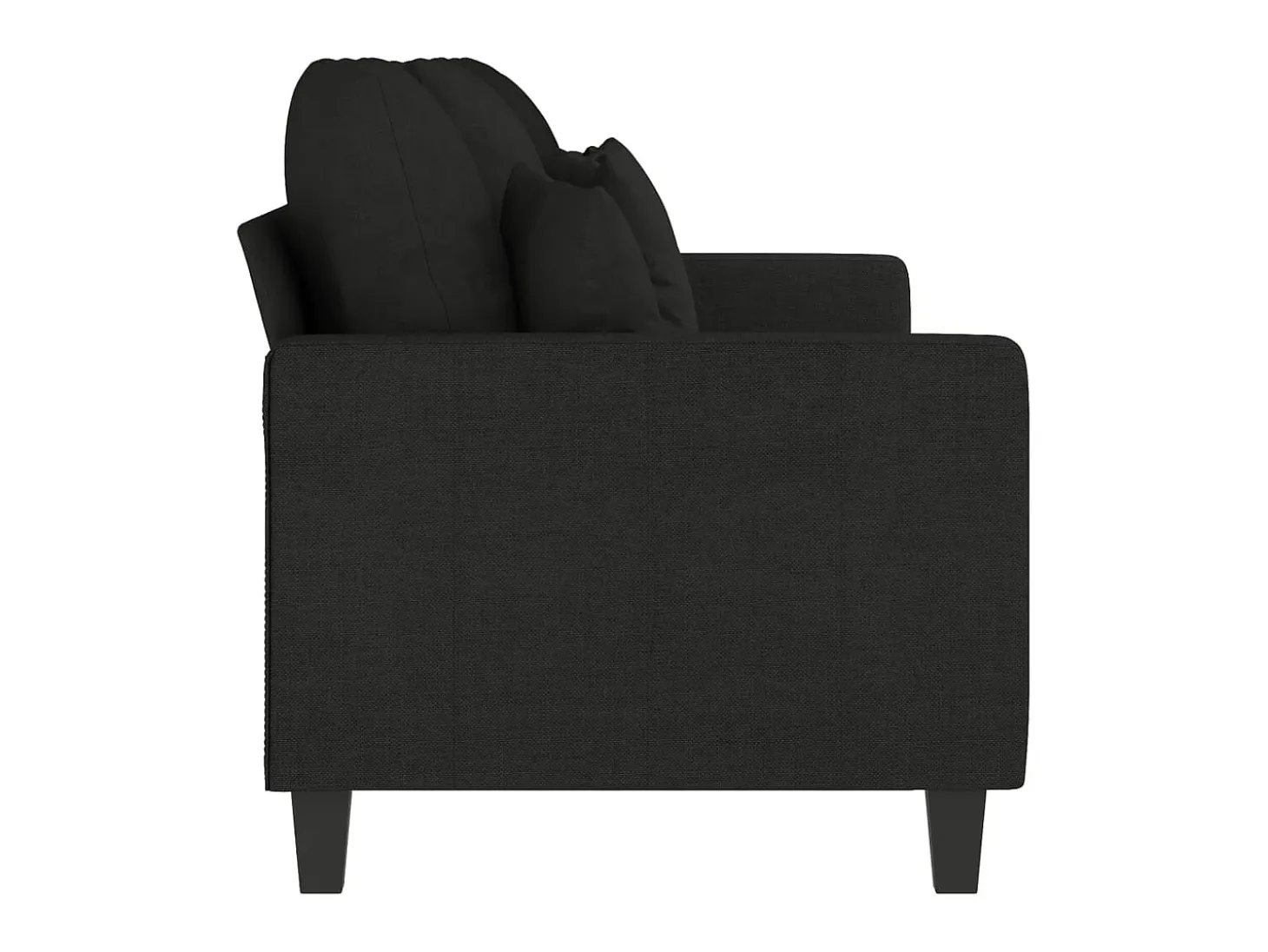 Sofá de 3 plazas de tela negro 180 cm PWFG56117