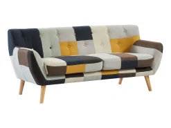 Sofá de 3 plazas de tela patchwork estilo escandinavo SERTI II