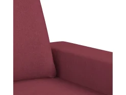 Sofá de 3 plazas de tela rojo tinto 180 cm