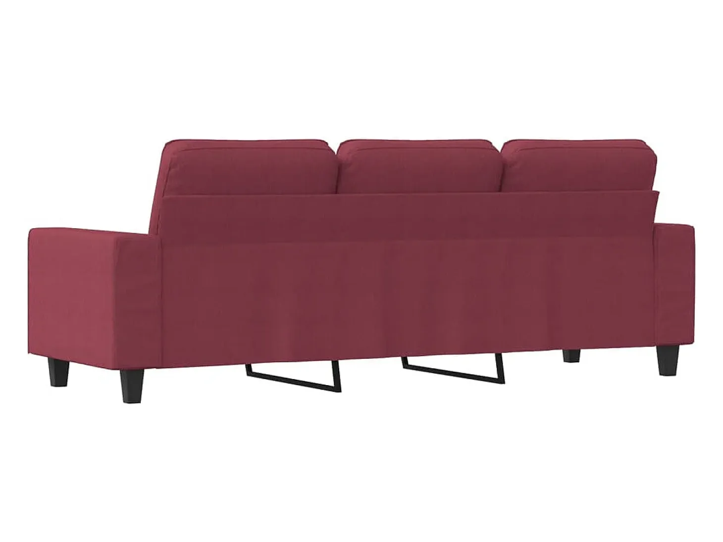 Sofá de 3 plazas de tela rojo tinto 180 cm