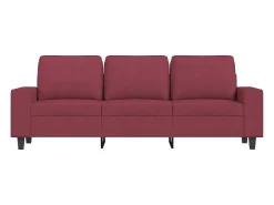 Sofá de 3 plazas de tela rojo tinto 180 cm