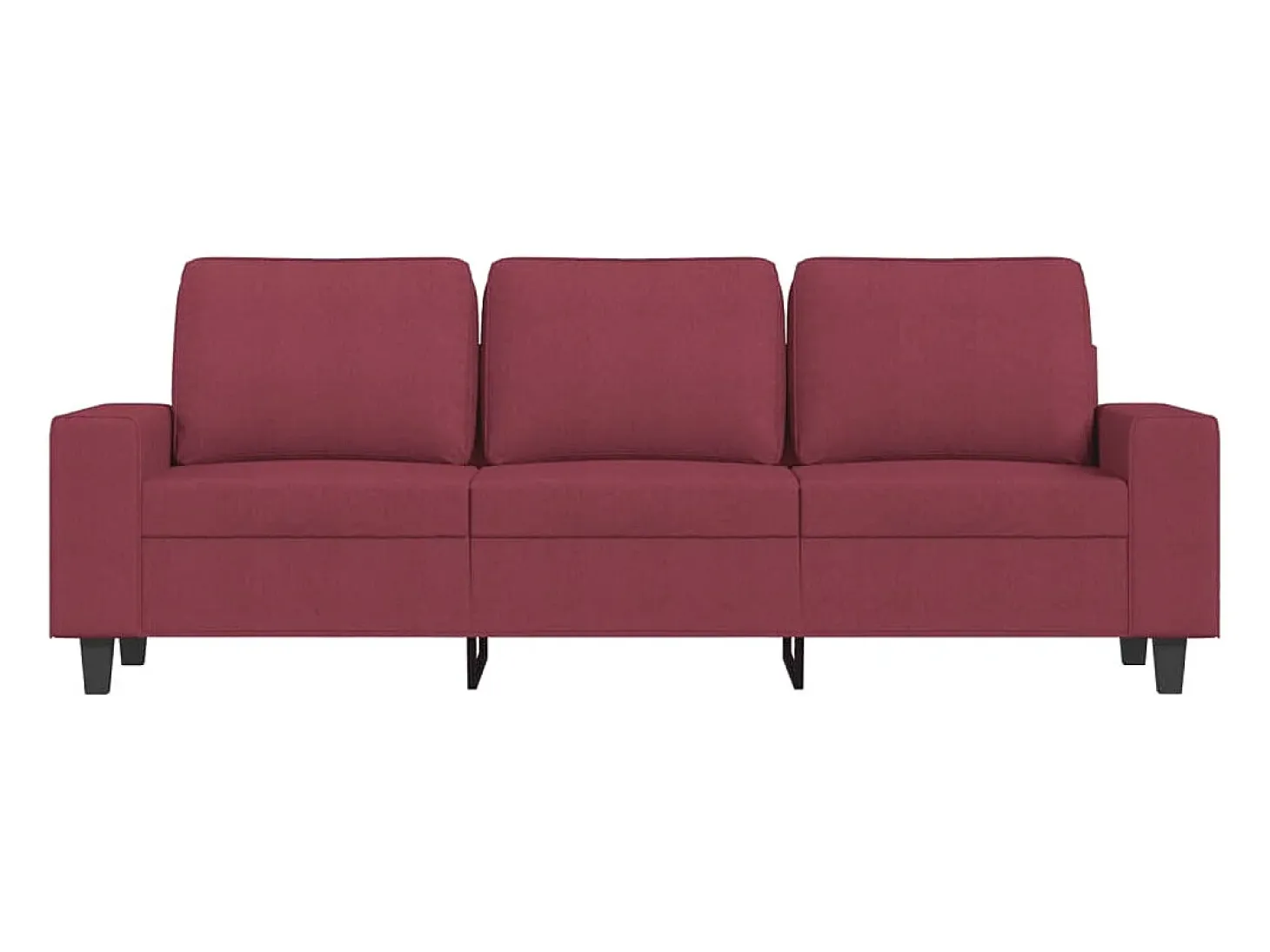 Sofá de 3 plazas de tela rojo tinto 180 cm
