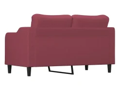 Sofá de 2 plazas de tela rojo tinto 140 cm