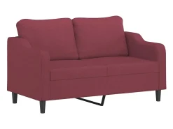 Sofá de 2 plazas de tela rojo tinto 140 cm