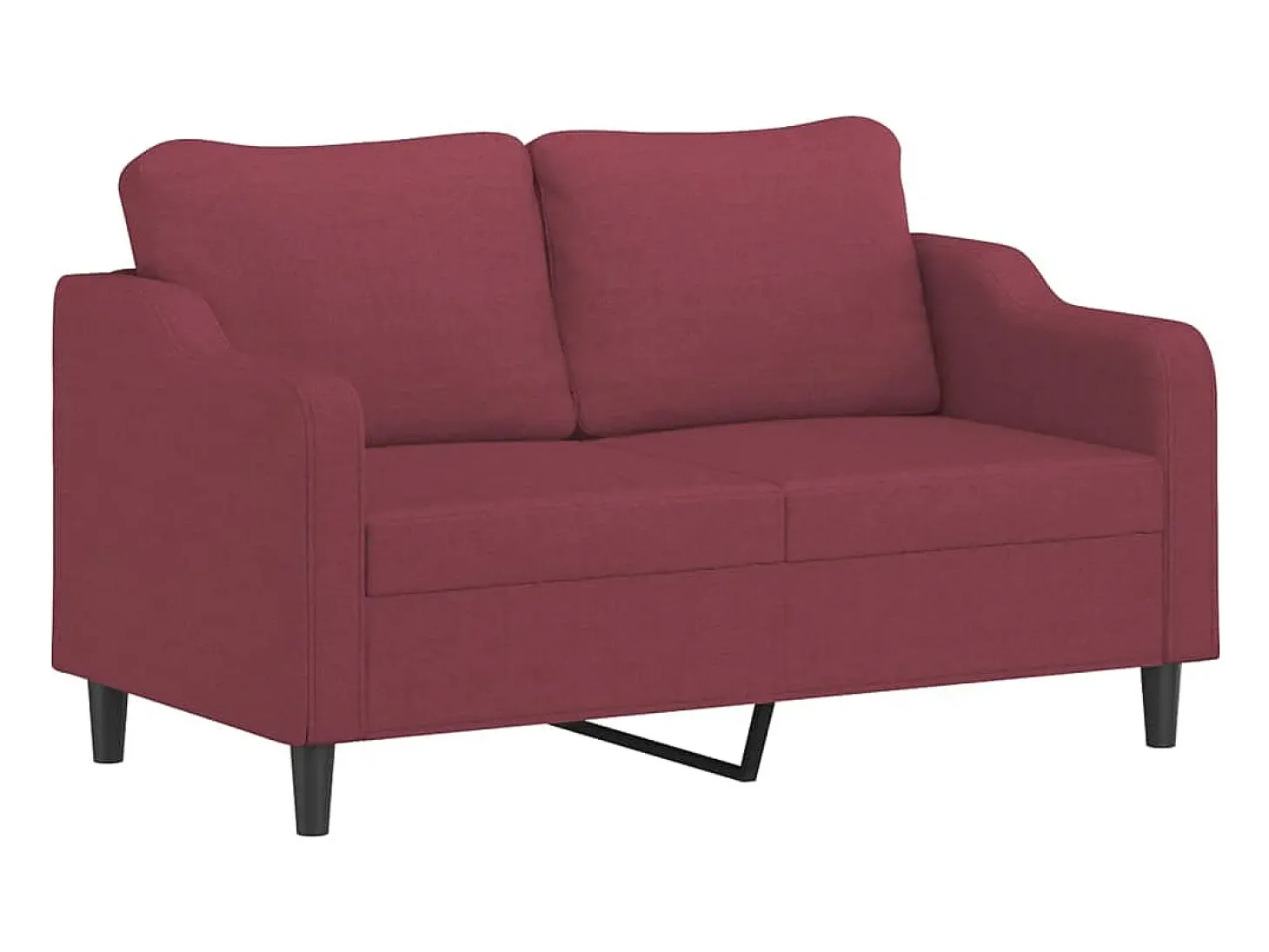 Sofá de 2 plazas de tela rojo tinto 140 cm