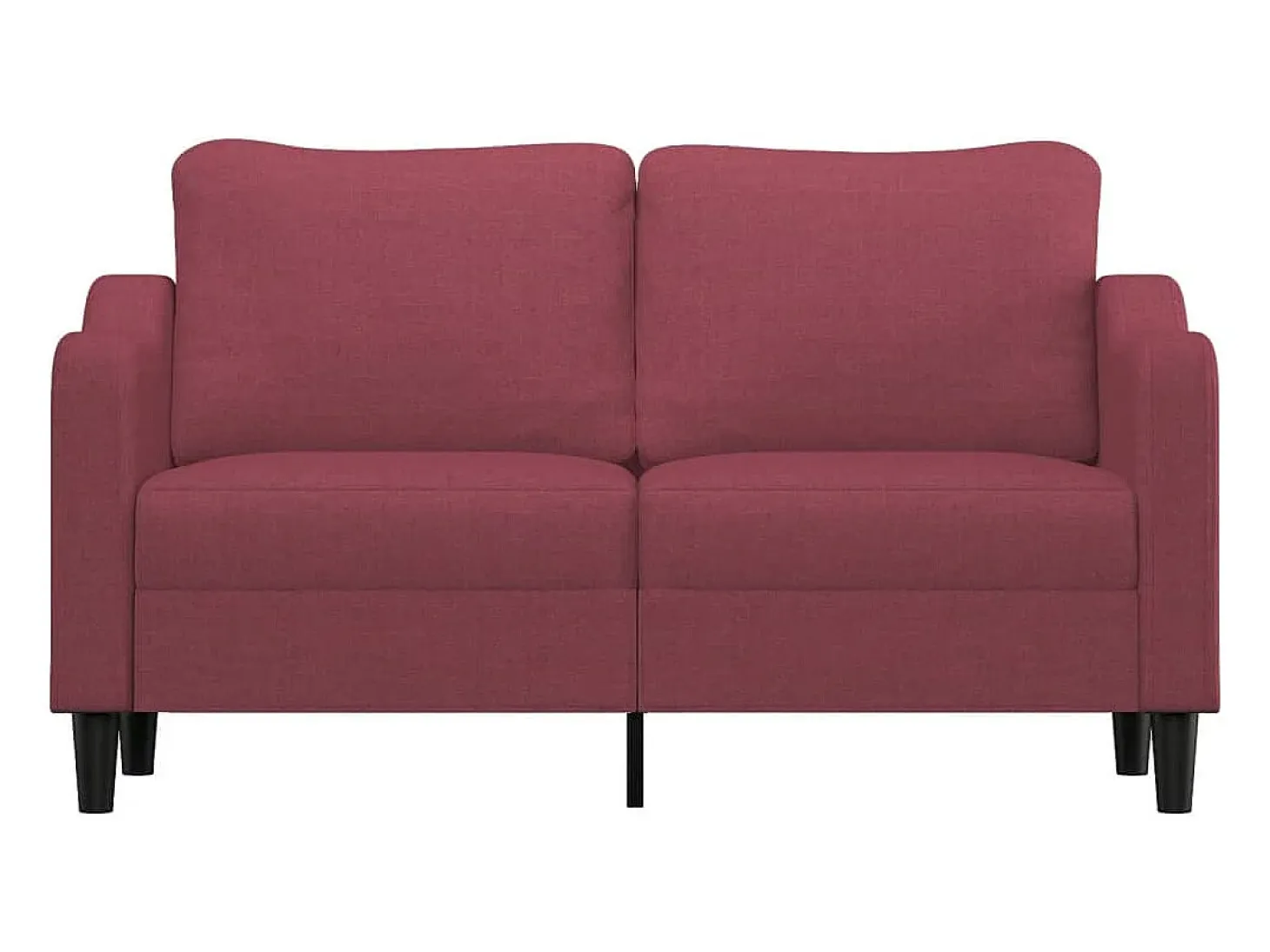 Sofá de 2 plazas de tela rojo tinto 140 cm