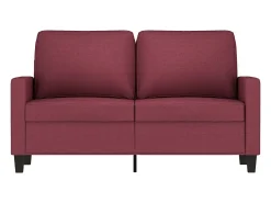 Sofá de 2 plazas de tela rojo tinto 120 cm