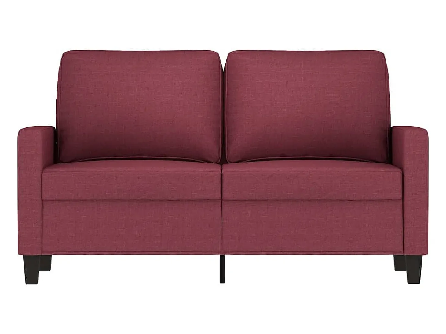 Sofá de 2 plazas de tela rojo tinto 120 cm