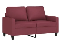 Sofá de 2 plazas de tela rojo tinto 120 cm