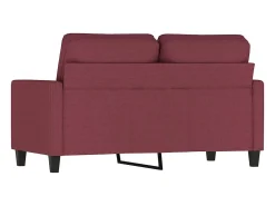 Sofá de 2 plazas de tela rojo tinto 120 cm