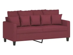 Sofá de 2 plazas de tela rojo tinto 140 cm