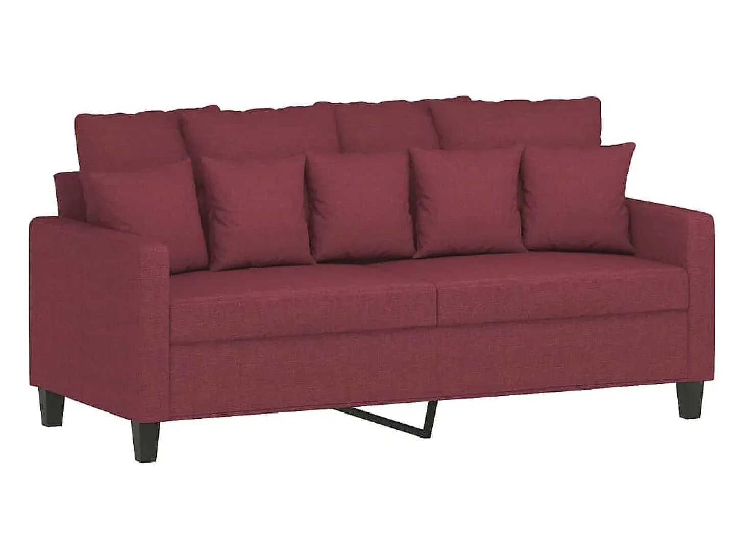 Sofá de 2 plazas de tela rojo tinto 140 cm