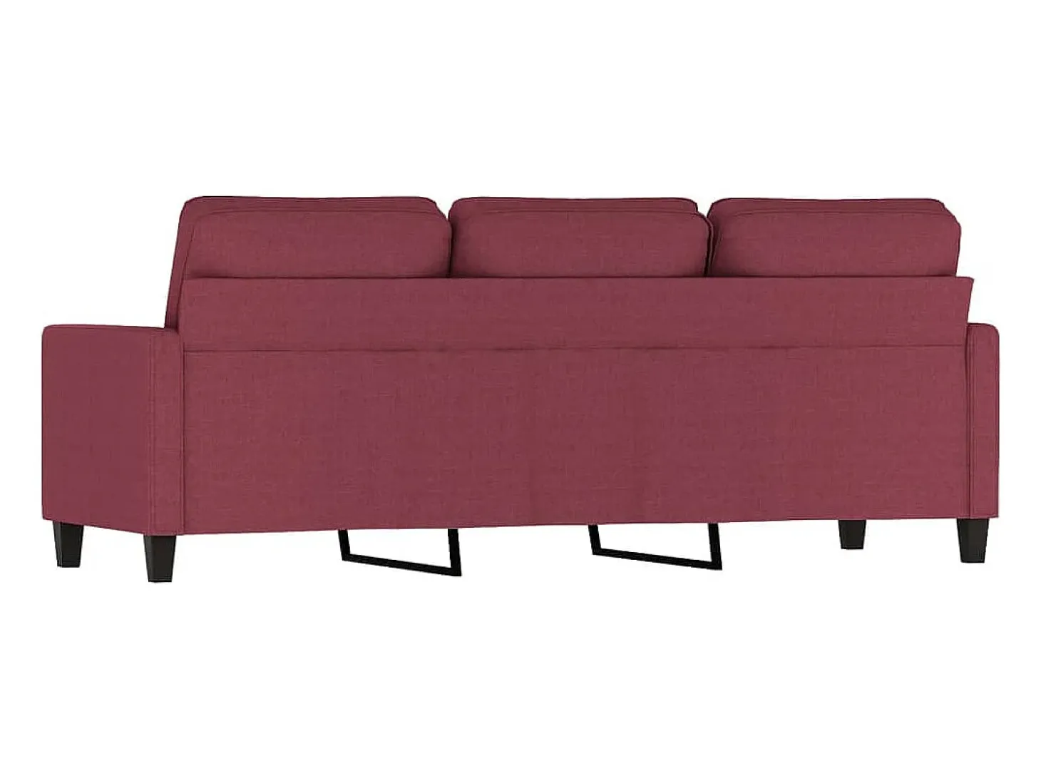 Sofá de 3 plazas de tela rojo tinto 180 cm