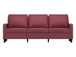 Sofá de 3 plazas de tela rojo tinto 180 cm