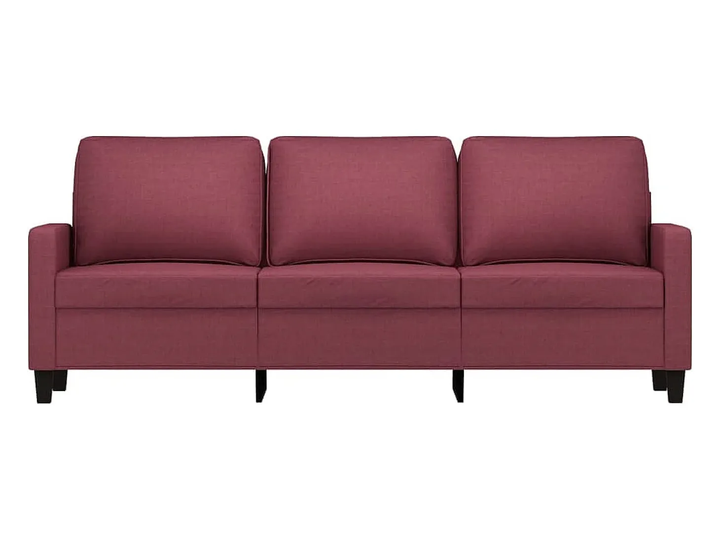 Sofá de 3 plazas de tela rojo tinto 180 cm