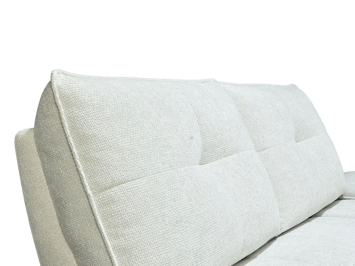 Sofá de 3 plazas de tela texturizada blanco marfil con respaldo avanzable-reclinable KELOPA