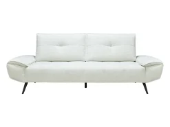 Sofá de 3 plazas de tela texturizada blanco marfil con respaldo avanzable-reclinable KELOPA