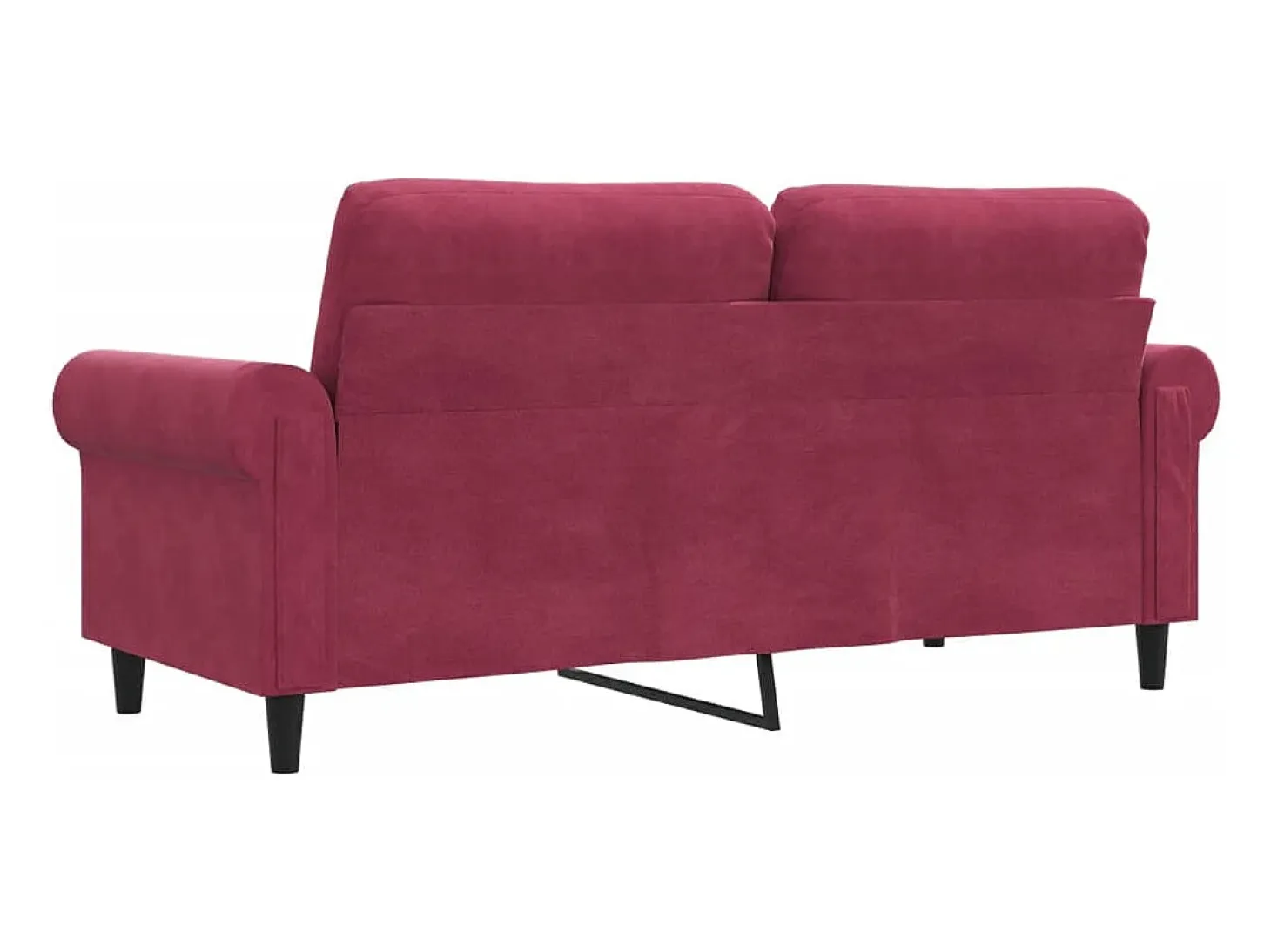 Sofá de 2 plazas de terciopelo rojo tinto 140 cm