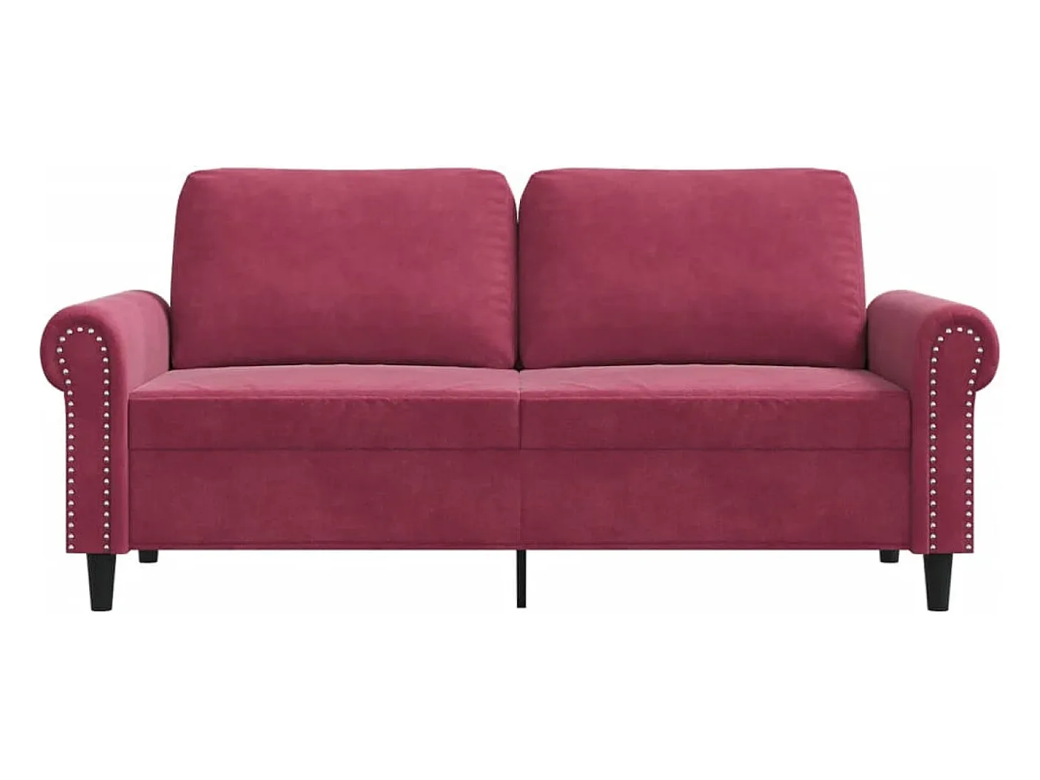 Sofá de 2 plazas de terciopelo rojo tinto 140 cm