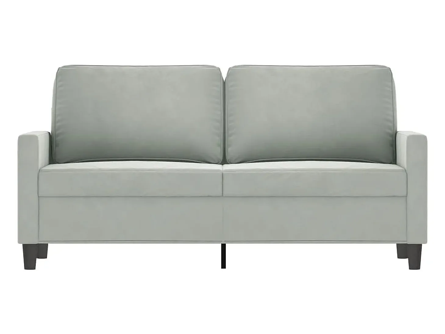 Sofá de 2 plazas de terciopelo gris claro 140 cm