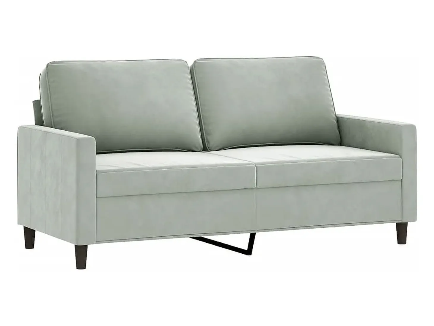 Sofá de 2 plazas de terciopelo gris claro 140 cm