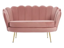 Sofá de 2 plazas de terciopelo rosa DANDELION