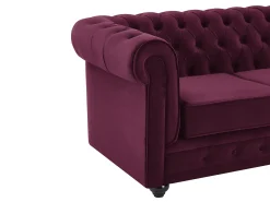 Sofá de 2 plazas de terciopelo color morado CHESTERFIELD