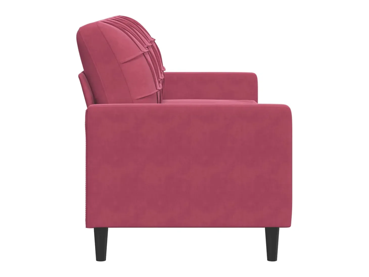 Sofá de 3 plazas de terciopelo rojo tinto 180 cm