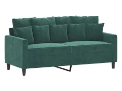 Sofá de 2 plazas de terciopelo verde oscuro 140 cm