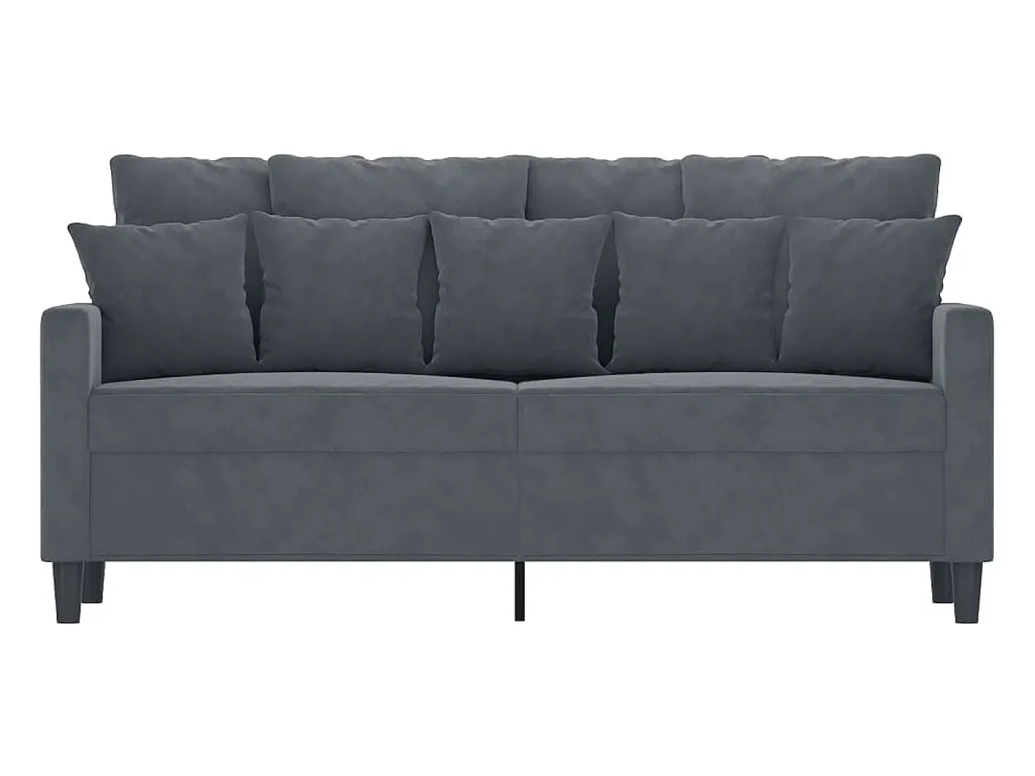Sofá de 2 plazas de terciopelo gris oscuro 140 cm